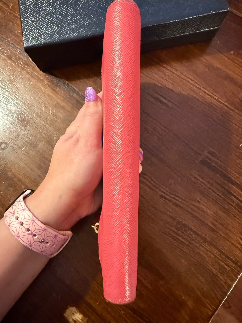Prada Zip-Around Wallet in Vibrant Pink with Gold Hardware - Picture 5 of 12